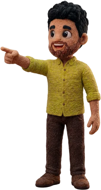 Faseen pointing at the story
